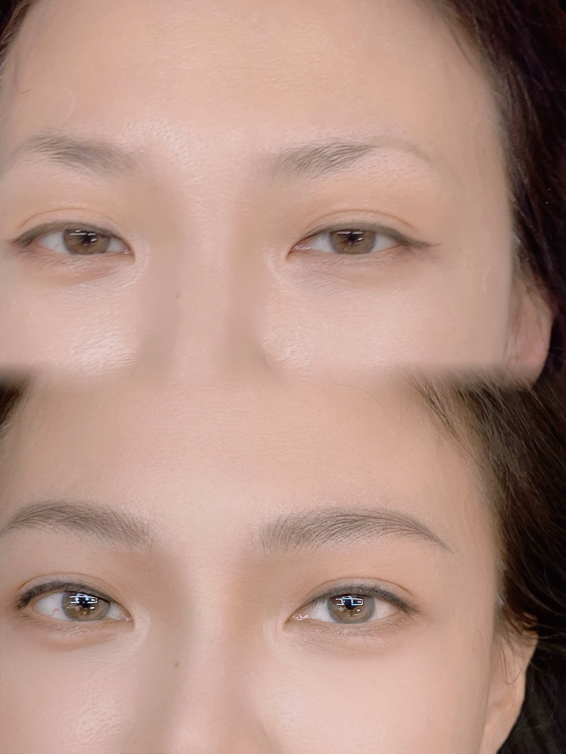 CLEO eyebrow before-and-after comparison