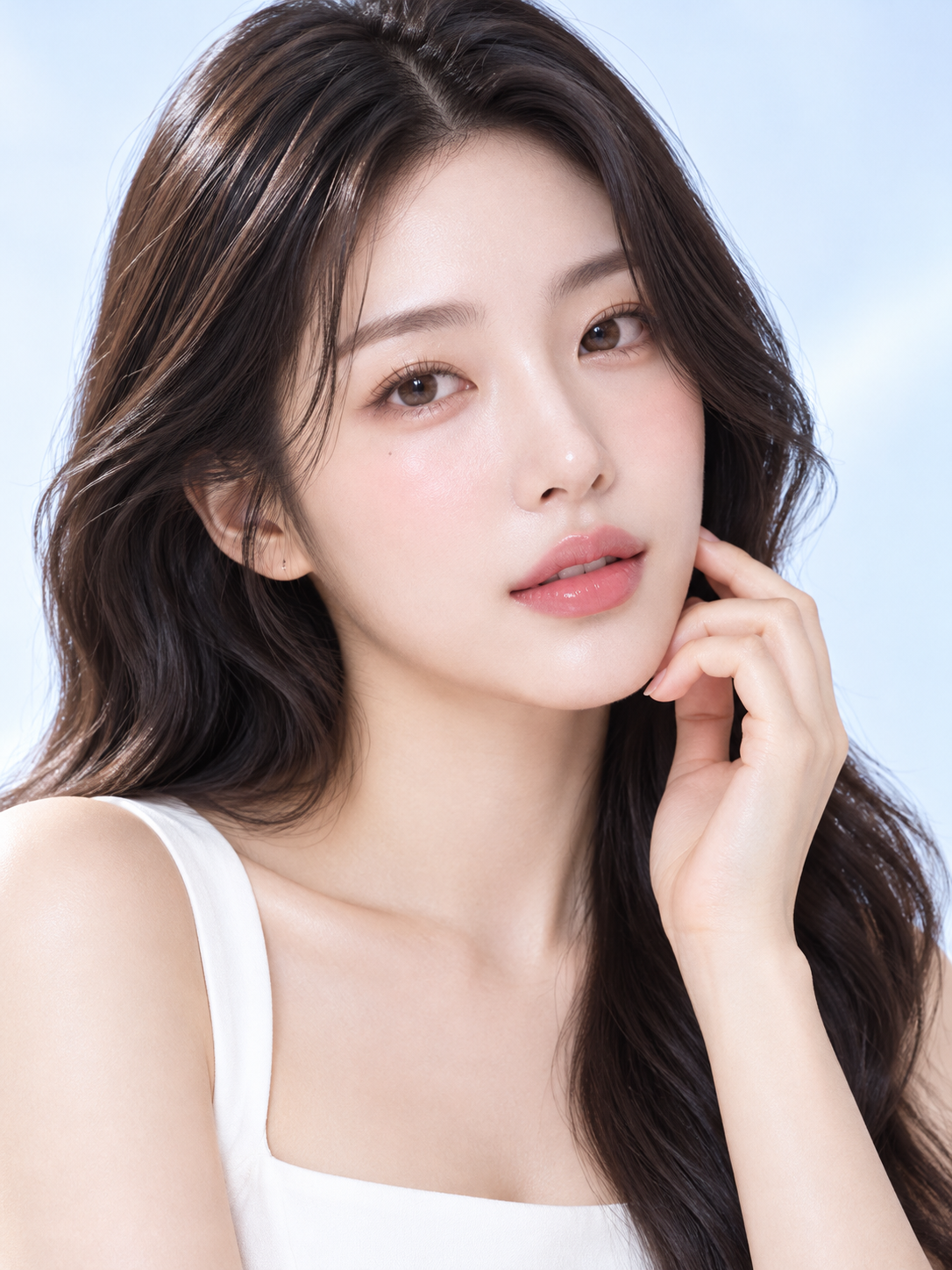AI-generated beauty portrait for the Brows + Lips event